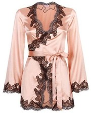AGENT PROVOCATEUR AMELEA PINK / BLACK PYJAMA TOP GOWN LARGE / AP4  BNWT