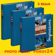 3x HAMA - Fotoalbum, Fotoalben "Impressions" Buchalbum, Urlaub 60 weiße Seiten