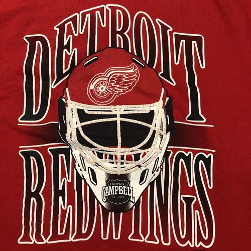 Vintage Champion Detroit Red Wings T-Shirt Mens L Red Single Stitch Made USA - Picture 3 of 13