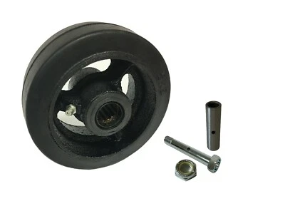 HYWELD Caster Wheels Set 4" 5" 6" 8" Rubber on Cast Iron Wheel Set With Bearing & Kit