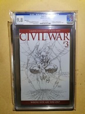 CIVIL WAR #3 Marvel Comics Sketch Cover EDITION CGC 9.8 Michael Turner 