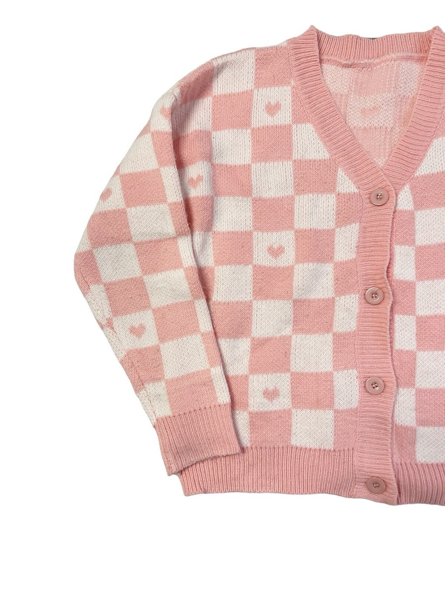 My Melody Cardigan Size XL Womens Pink Checkered Kidcore My Melody Cardigan Size XL Womens Pink Checkered Kidcore