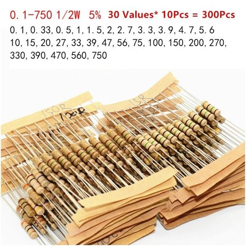 Electronics Resistor Assortment (1/6W/1/8W/1/4W/1/2W/1W/2W/3W/5W)Carbon Film Kit - Picture 16 of 30
