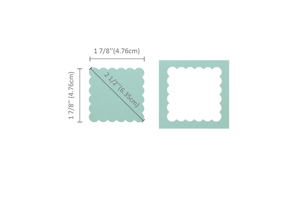 Punzón artesanal de acción palanca cuadrada festoneada Bira Craft de 1 7/8 x 1 7/8 pulgadas Foto 2 de 3