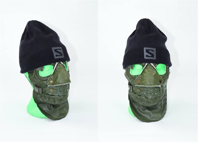 Salomon Big Logo Dark Gray Ribbed Beanie Hat