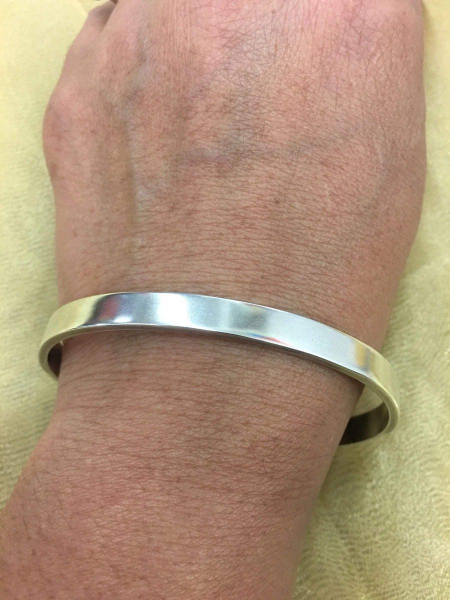 Wide Silver Wire Cuff Bracelet