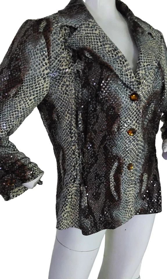 SHARON YOUNG WOMEN'S VINTAGE SNAKE SKIN JACKET SIZE 8 - Image 4 of 4