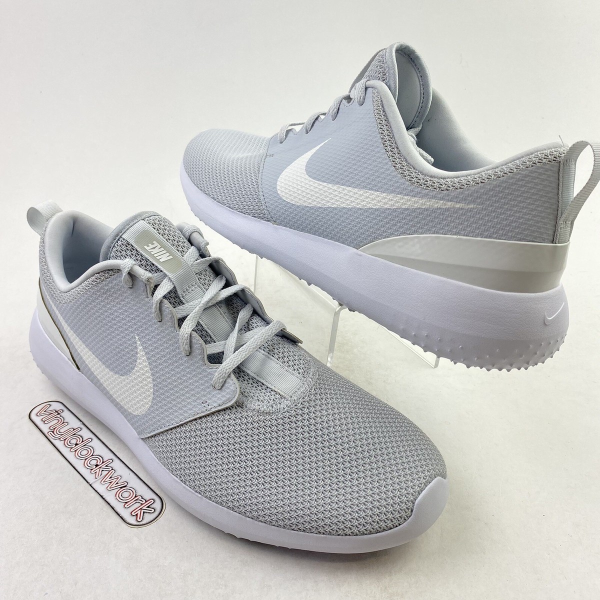 NEW Nike Roshe G Golf Shoes AA1837-002 Size 8 Gray Pure Platinum Nike Mens Roshe G Golf Shoes Spikes Gray White AA1837-002  main image 3