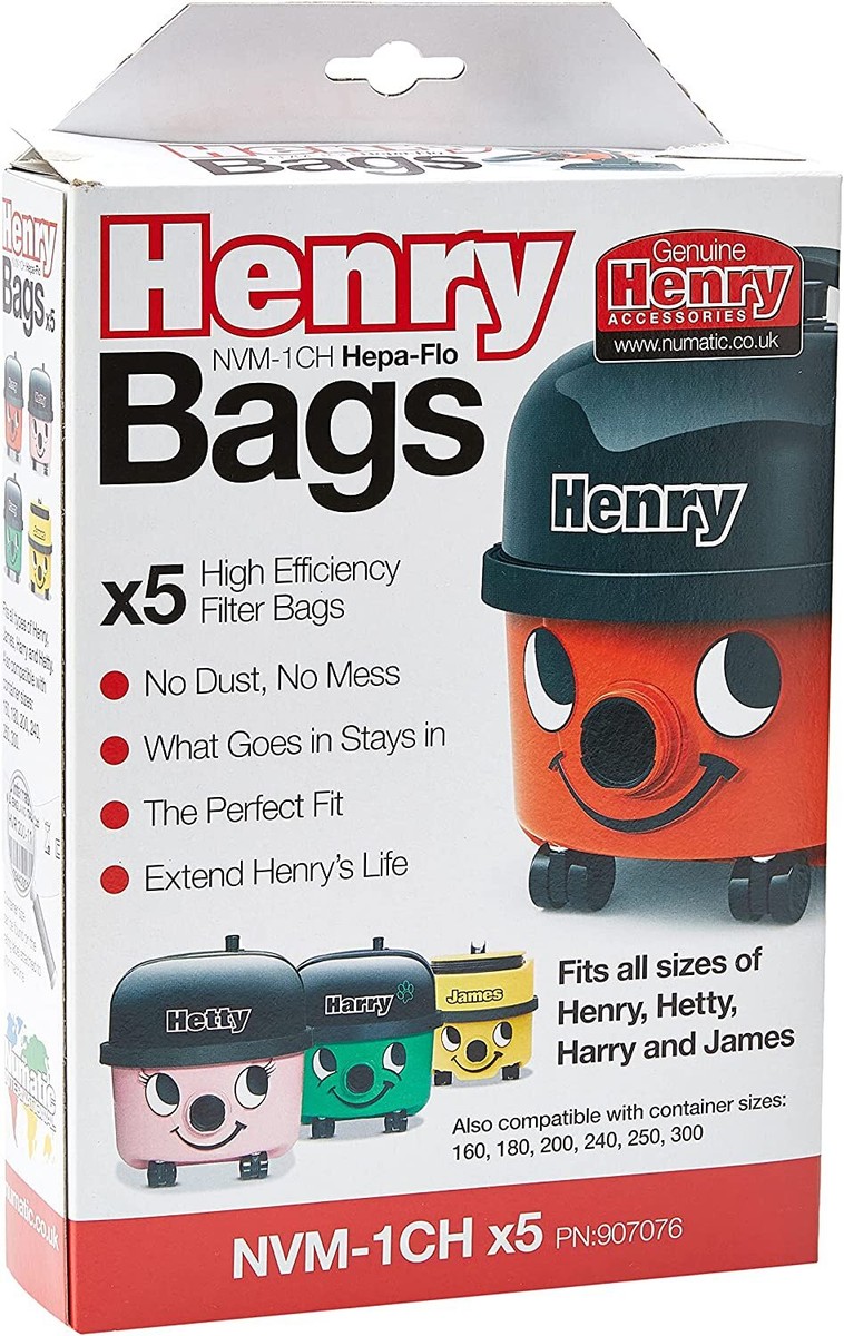 Genuine Numatic Hepa-Flo Vacuum Bags – 10-Pack For Henry, Hetty, James – NVM-1CH