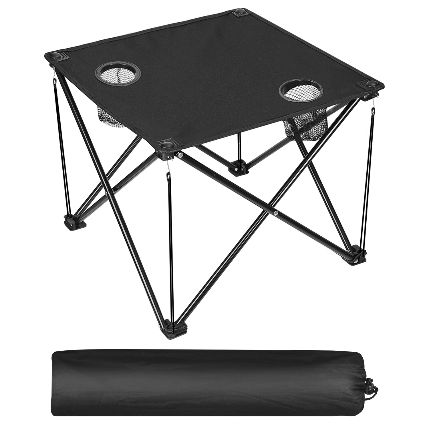 Outdoor Portable Folding Table Lightweight Camping Picnic Desk w/ Cup Holder&Bag
