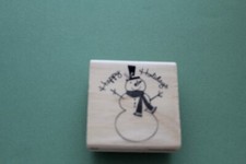 CRAFT SMART Christmas Wood Stamps "Happy Holidays" 2" x 2" 313738 NEW