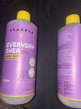 2 Bottles Everyday Shea Bubble Bath Lavender 16 Oz Each Alaffia 32 Oz Total