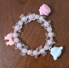 Baby Girl,  ONE Bracelet, Toddler, Cute Charms, Pink Color, Baby Rattle Noise 