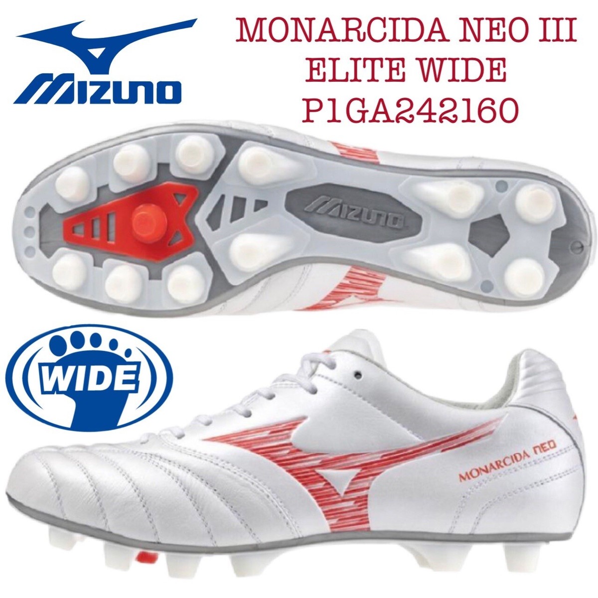 Mizuno　MONARCIDA NEO Ⅲ WIDE ELITE 26.0 Mizuno JAPAN MONARCIDA NEO 3 Wide Elite Soccer Football