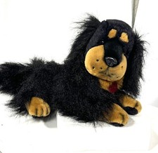 Dan Dee Collectors Choice Plush Black Furry Puppy Dog Gold Paws Floppy ears 12  