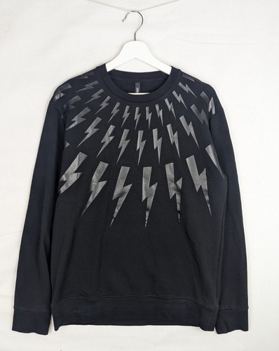 Neil Barrett Mens Black Lightning Bolt 