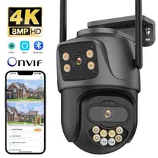 Wifi Camera Dual Lens 8MP HD 4MP Auto Tracking Security Protection Surveillance