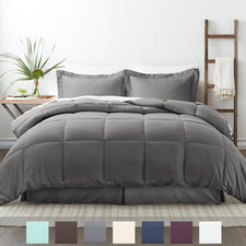 Kaycie Gray Basics 8PC Bedding Set Ultra Soft Luxury 8 Different Colors