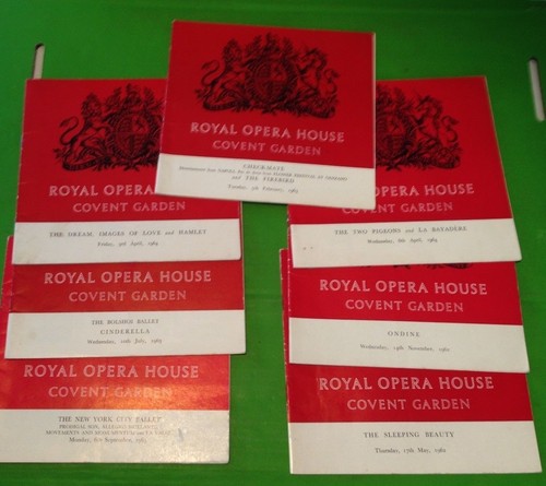 Seven Royal Opera House programmes from the early 60's