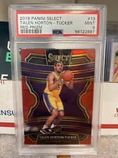 TALEN HORTON-TUCKER 2019-20 PANINI SELECT RED PRIZM /199 ROOKIE PSA 9 LA LAKERS