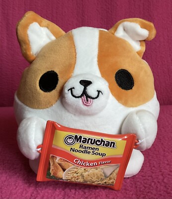 Zuru Snackles Benji Corgi Dog Ramen Noodle Soup Soft Plush Toy 5” UK