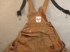Sorel Overall Bibs Men Tan Brown Large Workwear Double Knee Canvas Distressed