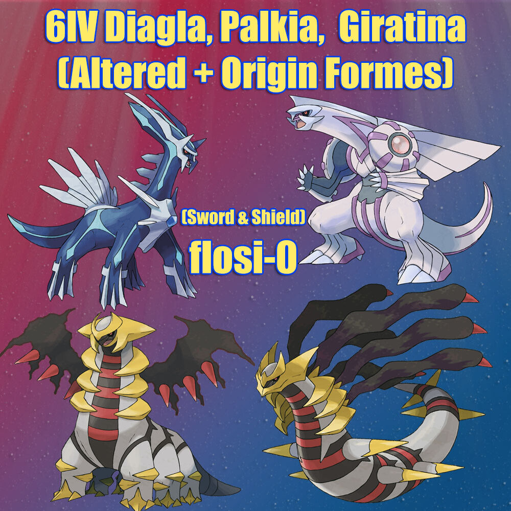 6IV Shiny Dialga Palkia Giratina Altered & Origin Forme Pokemon Sword and  Shield