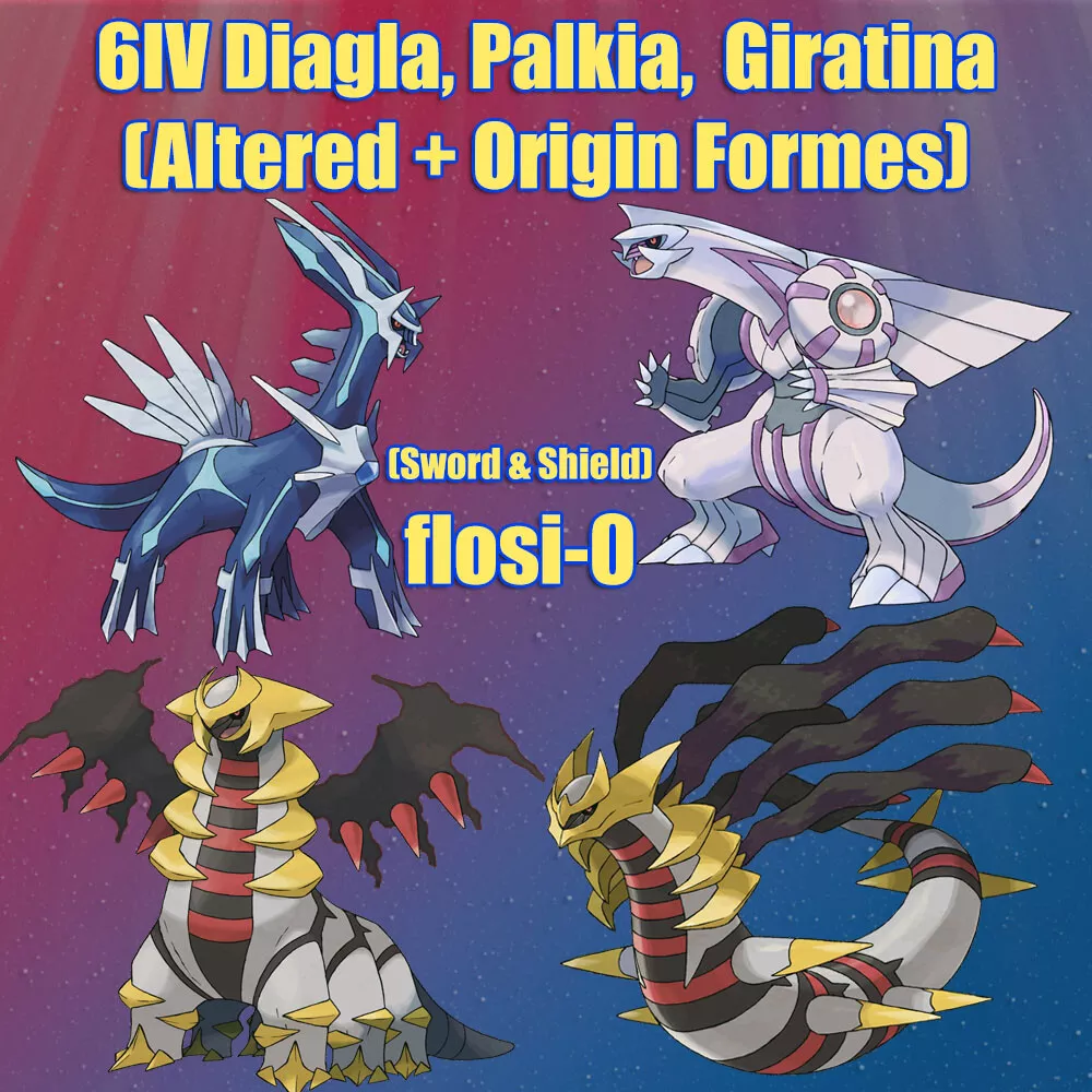 Shiny 6IV Palkia Giratina and Dialga Legendary Pokemon for 