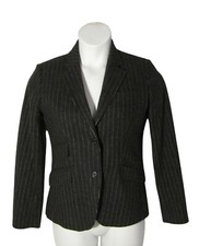 J. Crew 4 Gray Pinstripe Wool Blazer Jacket Stretch