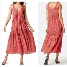 Joie Maxi Dress Sleeveless Tiered Flowing Summer Dress, Tea Rose MSRP 248