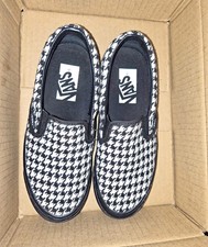 VANS Slip-On Sneakers Houndstooth Black/White Low Top Unisex US 5.5