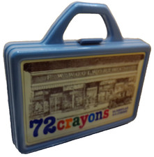 Woolworth 72 crayons 64 regular 8 jumbo NOS w case vintage 5  dime store