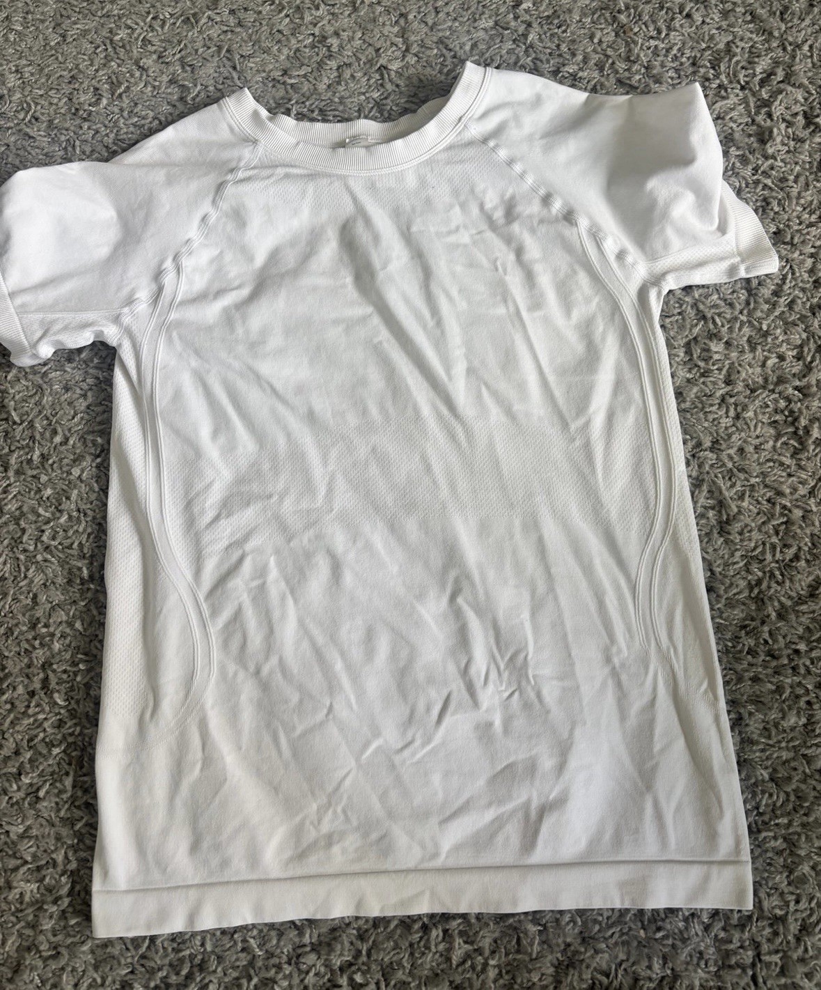 Women’s White Compression Short Sleeve T-Shirt Seamless XL Lululemon Dupe