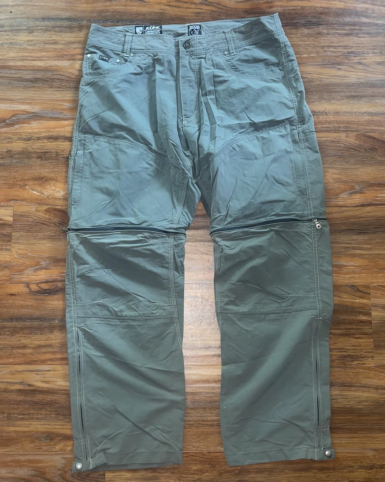 KUHL Liberator Convertible Pants Mens 36x30 Green Stealth Hiking Stretch Cargo