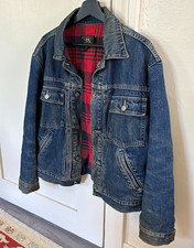 RRL Ralph Lauren Mens Lined Jean Jacket Blue/...