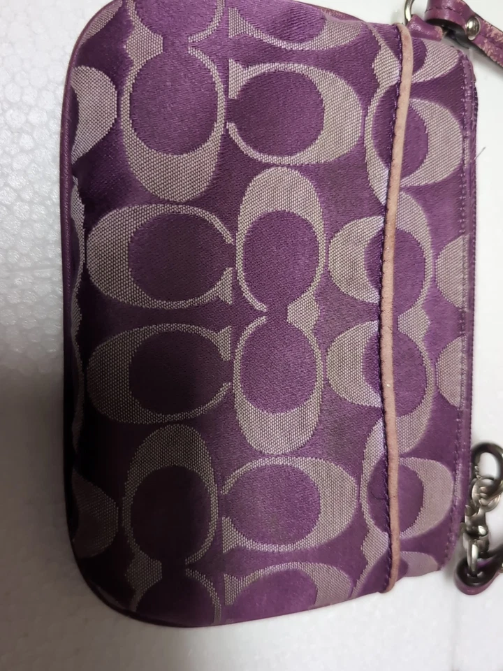 Coach Signature Purple Medium Wristlet - Image 3 of 4