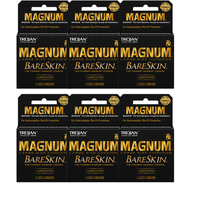 #ad Trojan Magnum BareSkin Large Size Condom 3 Count 6 Boxes Total 18 Condoms $29.99
