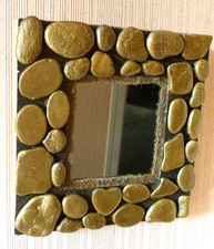 Ancien miroir céramique DLG céramistes Gard et Vallauris