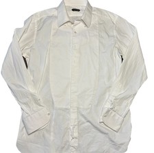 Tom Ford Dress Shirt Tuxedo Men's Size 17.5 44 Pleated Front White 100 Cotton