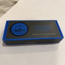 Crabtree Evelyn Men s INDIAN SANDALWOOD CYPRESS 3 Pack Body Bar Bath Soaps NIB