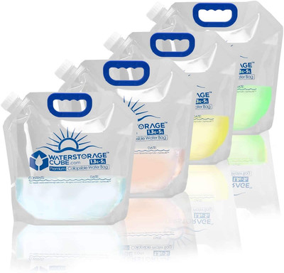 Premium Collapsible Water Container Bag, BPA Free Food Grade Clear Plastic Stora