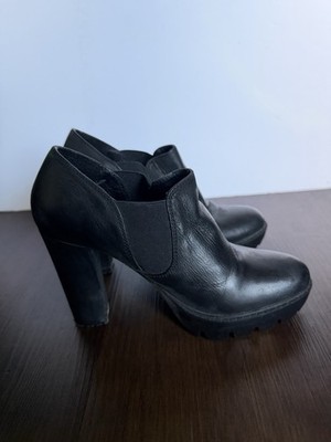 Roberto Durville Paris Black Leather Ankle Boots Booties Size 6, No Box