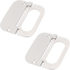 Cupboard Drawer Metal Flush Mount Door Pull Handle Silver Tone 2Pcs
