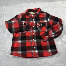 Eddie Bauer Sherpa Lined Snap Front Plaid Shirt Jacket Size Kids 6/7 Boys Girls