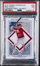 2018 PANINI CHRONICLES CORNERSTONES QUARTZ #26 MIKE TROUT #/49 PSA 7