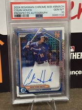 2024 Bowman Colin Houck PSA 10 Mojo Refractor Auto Prospect New York Mets