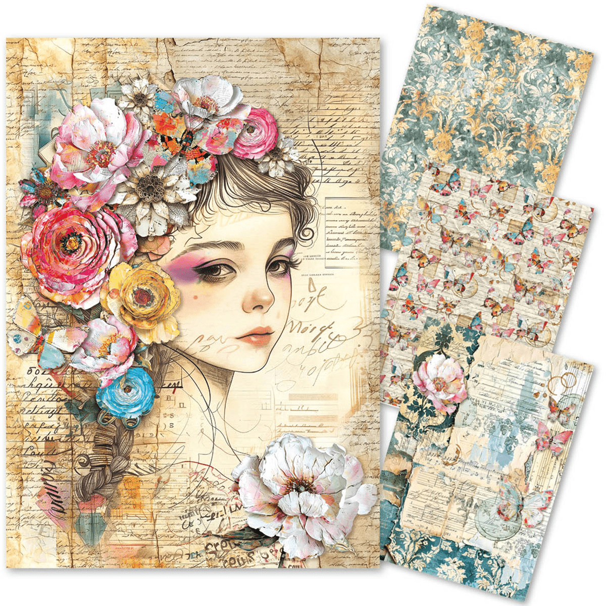 Ciao Bella Mixed Media rice paper A4 set 4/Pkg Quintessential