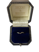 Diamond Ring 9ct White and Yellow Gold Diamond Chevron Wishbone Ring - Size K
