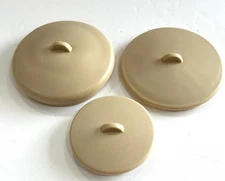 Step 2 Beige Tan Pots Pans LIDS Set of 3 Pretend Kitchen Play