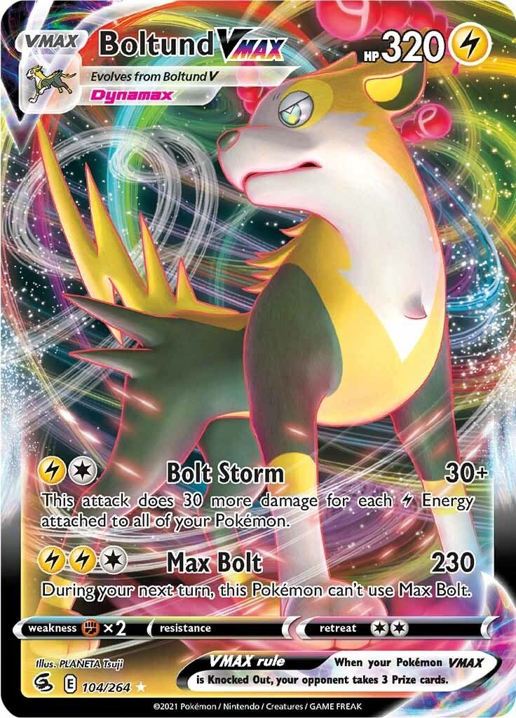 Pokemon Boltund VMAX Holofoil LP [SWSH08 - 104/264] Ultra Rare
